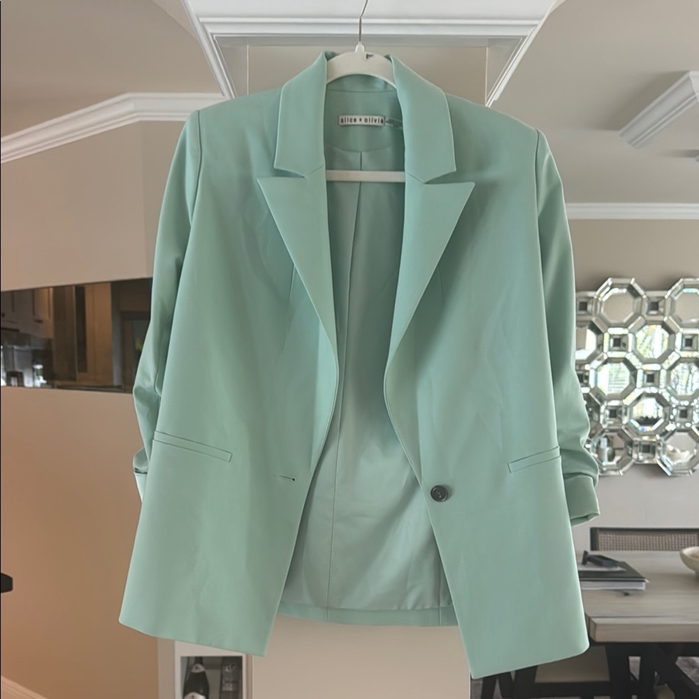 Mint Green Blazer by Alice & Olivia